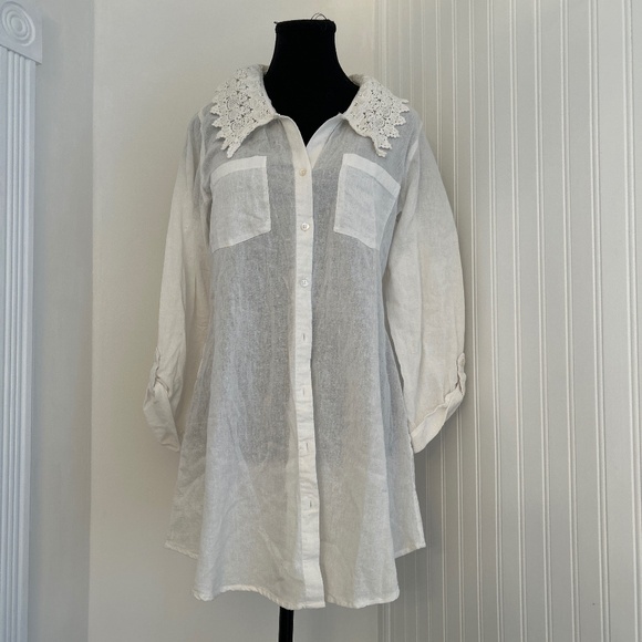 April Cornell Tops - Lace and Linen Cottagecore April Cornell Shirt